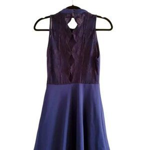 Francesca's Navy Blue Laced Back Dress